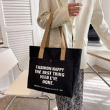 Alphabet Print Tote Bag for Women