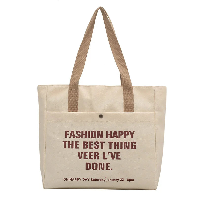 Alphabet Print Tote Bag for Women
