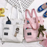 Women's Small Canvas Shoulder Bag Eco Tote Schoolbag Purse