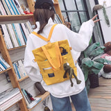 Women's Small Canvas Shoulder Bag Eco Tote Schoolbag Purse