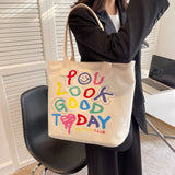 Rainbow Letter Handbag Shoulder Bag Large Capacity Tote Bag
