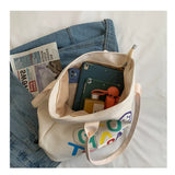 Rainbow Letter Handbag Shoulder Bag Large Capacity Tote Bag