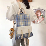 Canvas Messenger Bag Women's School College Large Capacity Backpack