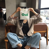 Canvas Bag Women's Shoulder Bag Small Printing Hand-held Ladies Hand