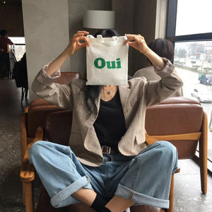 Canvas Shoulder Bag Small Print Hand-held Crossbody Bags for Women