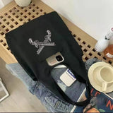 Skull Series Canvas Bag Womens Shoppers Shopping Bag Grocery Handbags
