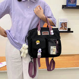 Japanese Style Canvas Shoulder Bag for Students