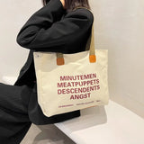 Women's Canvas Shoulder Bag Vintage Buckle Tote