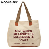 Women's Canvas Shoulder Bag Vintage Buckle Tote