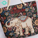 Women's Retro Shoulder Bag Casual Tote Handbags Ethnic Style Knitting Hand Bags
