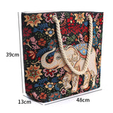 Women's Retro Shoulder Bag Casual Tote Handbags Ethnic Style Knitting Hand Bags