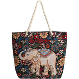 Women's Retro Shoulder Bag Casual Tote Handbags Ethnic Style Knitting Hand Bags