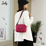 Canvas Crossbody Bag Medium Size, Waterproof Nylon Handbag with Pockets