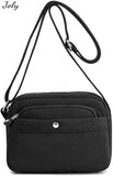 Canvas Crossbody Bag Medium Size, Waterproof Nylon Handbag with Pockets