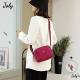 Canvas Crossbody Bag Medium Size, Waterproof Nylon Handbag with Pockets