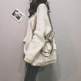 Canvas Bags for Women Handbag Shoulder Bag Large Capacity Solid Totes