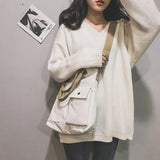 Canvas Bags for Women Handbag Shoulder Bag Large Capacity Solid Totes