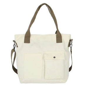 Canvas Bags for Women Handbag Shoulder Bag Large Capacity Solid Totes