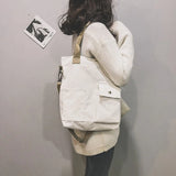 Canvas Bags for Women Handbag Shoulder Bag Large Capacity Solid Totes