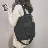 Canvas Bags for Women Handbag Shoulder Bag Large Capacity Solid Totes