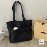 Canvas Shoulder Bag for Women Teenager Schoolbag Large Capacity Handbag