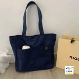 Canvas Shoulder Bag for Women Teenager Schoolbag Large Capacity Handbag