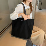 Women's Canvas Shoulder Tote Handbag Casual Solid Plaid Shopper