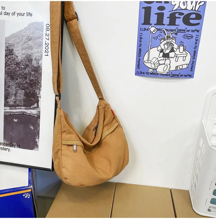 Canvas Bags for Women Vintage Handbags Casual Shoulder Crossbody Bag