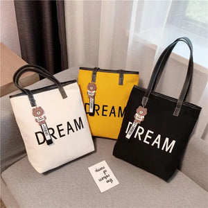 Canvas Big Bag Fashionable Style Messenger Bag Large Capacity Tote Bag