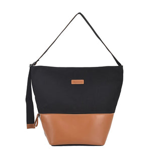 Canvas Bucket Bag Small Shoulder Crossbody Tote with Zipper Casual Shopper
