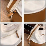 Canvas Bucket Bag Small Shoulder Crossbody Tote with Zipper Casual Shopper