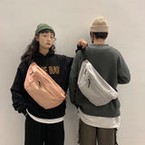 Canvas Casual Fanny Waist Bag Unisex Solid Chest Phone Pouch Travel
