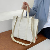 Canvas Casual Tote Women's Bag Solid Shopper Handbag Large Capacity