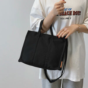 Canvas Casual Tote Women's Bag Solid Shopper Handbag Large Capacity