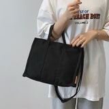 Canvas Casual Tote Women's Bag Solid Shopper Handbag Large Capacity
