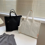 Canvas Casual Tote Women's Bag Solid Shopper Handbag Large Capacity