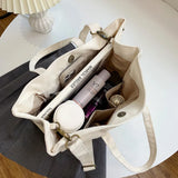 Canvas Casual Tote Women's Bag Solid Shopper Handbag Large Capacity