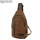 Canvas Chest Bag For Men Summer Travel Shoulder Bags Male Fanny Waist Pack