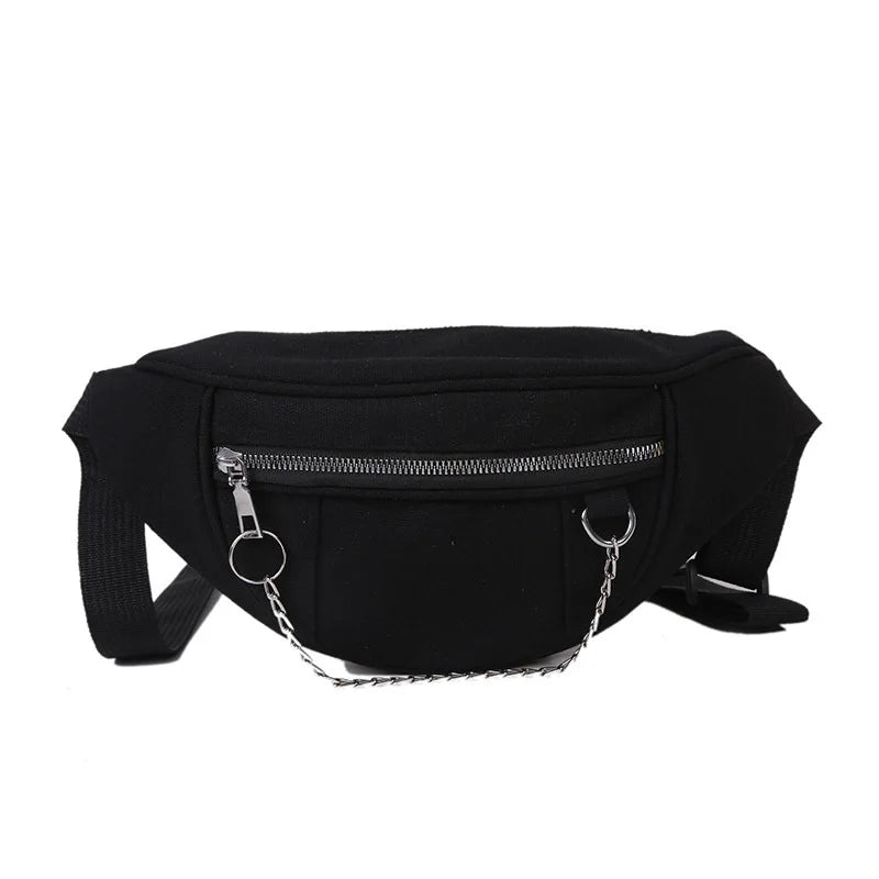 Canvas Chest Bag for Women Casual Belt Bags High Waist Pack