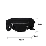 Canvas Chest Bag for Women Casual Belt Bags High Waist Pack