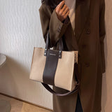 Canvas Classic Style Female Single Shoulder Tote Handbag