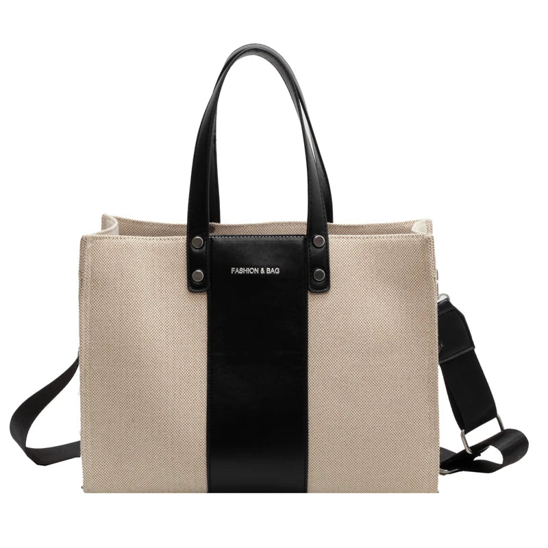 Canvas Classic Style Female Single Shoulder Tote Handbag
