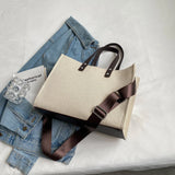 Canvas Classic Style Female Single Shoulder Tote Handbag