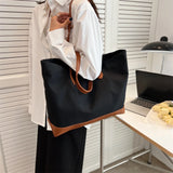 Canvas College Student Bag For Women Large-capacity Lady Shoulder Bag