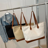 Canvas College Student Bag For Women Large-capacity Lady Shoulder Bag