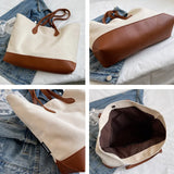 Canvas College Student Bag For Women Large-capacity Lady Shoulder Bag