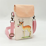 Canvas Print Women's Coin Purse Mini Wallet Handbag Small Phone Pouch for Girls