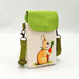 Canvas Print Women's Coin Purse Mini Wallet Handbag Small Phone Pouch for Girls