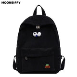 Canvas Corduroy Backpack High School Lightweight Travel College Lap