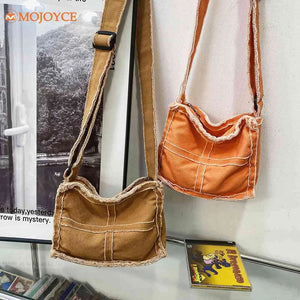 Canvas Cross Stitching Hobo Bag Women Crossbody Shoulder Bag